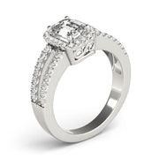 Devoted Halo Emerald Diamond Engagement Ring in 10K/14K gold and platinum with certified lab-grown or natural diamonds
