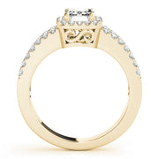 Devoted Halo Emerald Diamond Engagement Ring in 10K/14K gold and platinum with certified lab-grown or natural diamonds