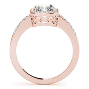 Adored Halo Emerald Diamond Engagement Ring in 10K/14K gold and platinum with certified lab-grown or natural diamonds