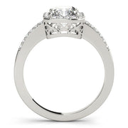 Adored Halo Emerald Diamond Engagement Ring in 10K/14K gold and platinum with certified lab-grown or natural diamonds