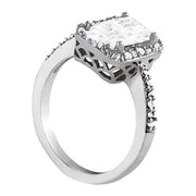 Adored Halo Emerald Diamond Engagement Ring in 10K/14K gold and platinum with certified lab-grown or natural diamonds
