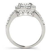 Classic Halo Cushion Diamond Engagement Ring in 10K/14K gold and platinum with certified lab-grown or natural diamonds