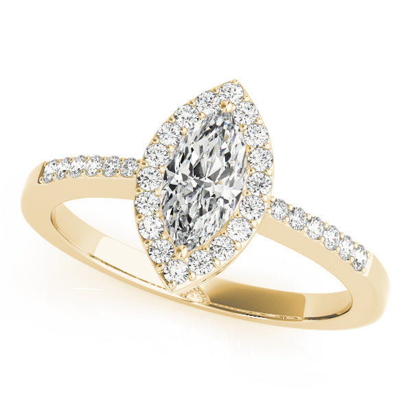 Artisan Halo Marquise Diamond Engagement Ring in 10K/14K gold and platinum with certified lab-grown or natural diamonds