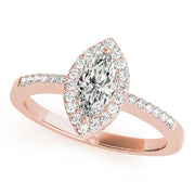 Artisan Halo Marquise Diamond Engagement Ring in 10K/14K gold and platinum with certified lab-grown or natural diamonds