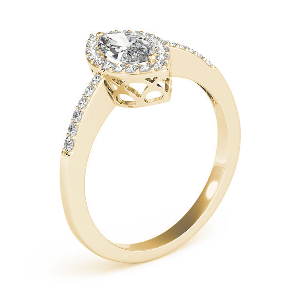Artisan Halo Marquise Diamond Engagement Ring in 10K/14K gold and platinum with certified lab-grown or natural diamonds