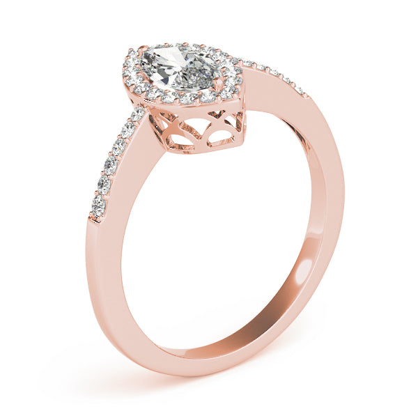 Artisan Halo Marquise Diamond Engagement Ring in 10K/14K gold and platinum with certified lab-grown or natural diamonds