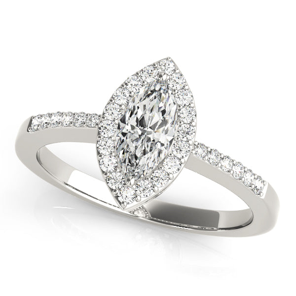 Artisan Halo Marquise Diamond Engagement Ring in 10K/14K gold and platinum with certified lab-grown or natural diamonds