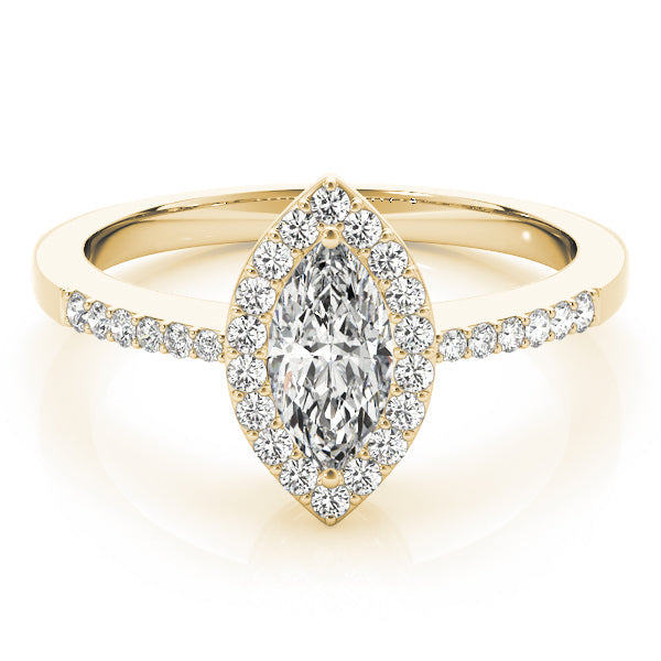 Artisan Halo Marquise Diamond Engagement Ring in 10K/14K gold and platinum with certified lab-grown or natural diamonds