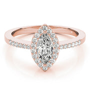 Artisan Halo Marquise Diamond Engagement Ring in 10K/14K gold and platinum with certified lab-grown or natural diamonds