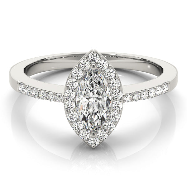 Artisan Halo Marquise Diamond Engagement Ring in 10K/14K gold and platinum with certified lab-grown or natural diamonds