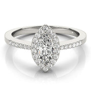 Artisan Halo Marquise Diamond Engagement Ring in 10K/14K gold and platinum with certified lab-grown or natural diamonds