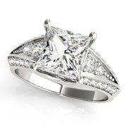 Multi-Row Princess Diamond Engagement Ring in 10K/14K gold and platinum with certified lab-grown or natural diamonds