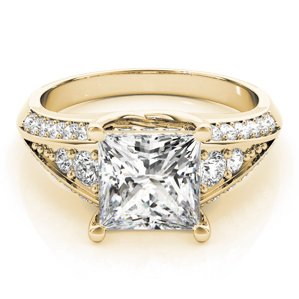 Multi-Row Princess Diamond Engagement Ring in 10K/14K gold and platinum with certified lab-grown or natural diamonds