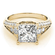 Multi-Row Princess Diamond Engagement Ring in 10K/14K gold and platinum with certified lab-grown or natural diamonds
