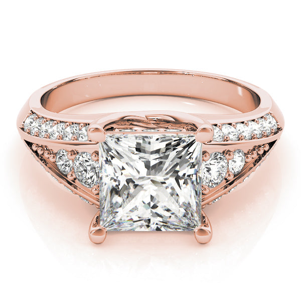 Multi-Row Princess Diamond Engagement Ring in 10K/14K gold and platinum with certified lab-grown or natural diamonds