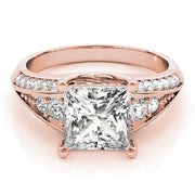 Multi-Row Princess Diamond Engagement Ring in 10K/14K gold and platinum with certified lab-grown or natural diamonds