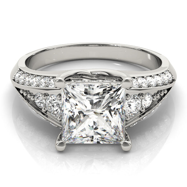 Multi-Row Princess Diamond Engagement Ring in 10K/14K gold and platinum with certified lab-grown or natural diamonds