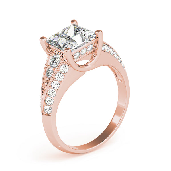 Multi-Row Princess Diamond Engagement Ring in 10K/14K gold and platinum with certified lab-grown or natural diamonds