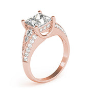 Multi-Row Princess Diamond Engagement Ring in 10K/14K gold and platinum with certified lab-grown or natural diamonds