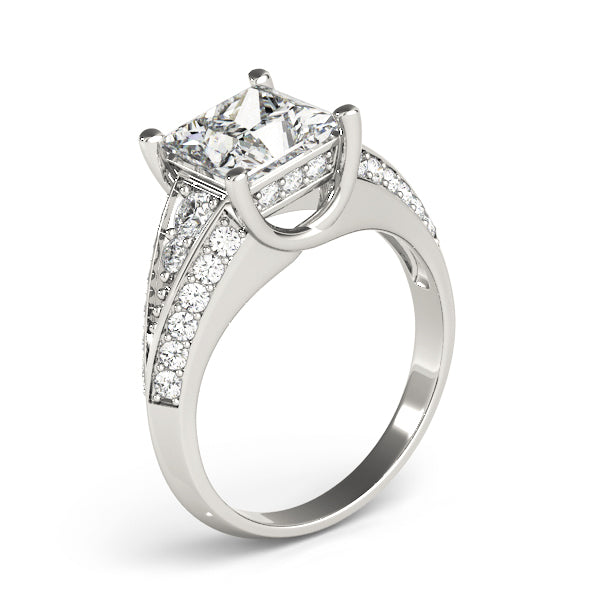 Multi-Row Princess Diamond Engagement Ring in 10K/14K gold and platinum with certified lab-grown or natural diamonds