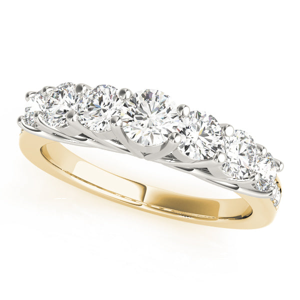 Prong Set Half Eternity Ring in 10K/14K gold and platinum with certified lab-grown or natural diamonds