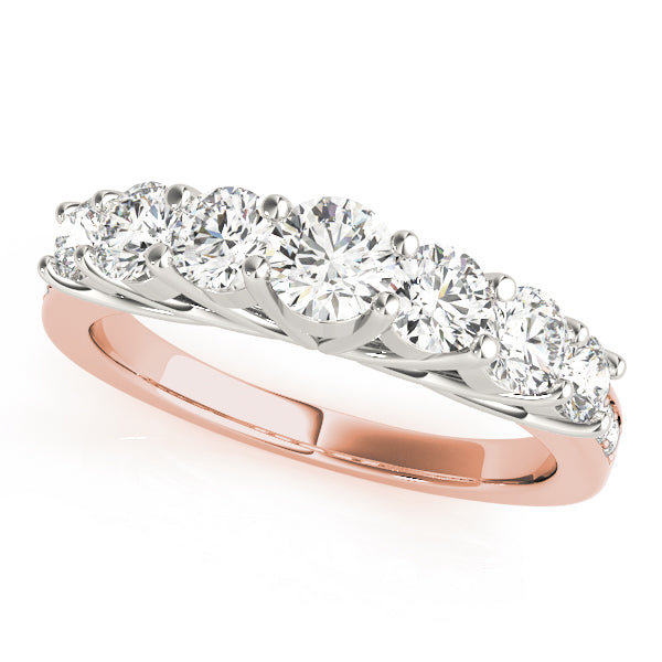 Prong Set Half Eternity Ring in Gold & Platinum