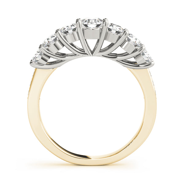 Prong Set Half Eternity Ring in Gold & Platinum