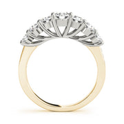 Prong Set Half Eternity Ring in Gold & Platinum