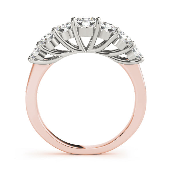 Prong Set Half Eternity Ring in Gold & Platinum