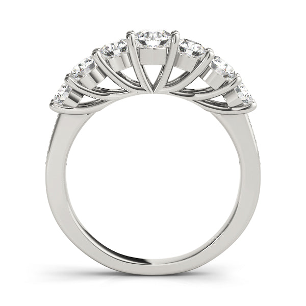 Prong Set Half Eternity Ring in Gold & Platinum