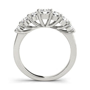 Prong Set Half Eternity Ring in Gold & Platinum