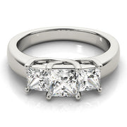 Luxury Princess Diamond Three Stone Ring in 10K/14K gold and platinum with certified lab-grown or natural diamonds
