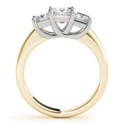 Luxury Princess Diamond Three Stone Ring in 10K/14K gold and platinum with certified lab-grown or natural diamonds
