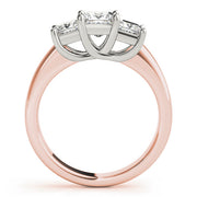 Luxury Princess Diamond Three Stone Ring in 10K/14K gold and platinum with certified lab-grown or natural diamonds
