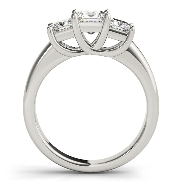 Luxury Princess Diamond Three Stone Ring in 10K/14K gold and platinum with certified lab-grown or natural diamonds