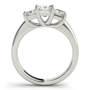 Luxury Princess Diamond Three Stone Ring in 10K/14K gold and platinum with certified lab-grown or natural diamonds