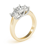 Luxury Princess Diamond Three Stone Ring in 10K/14K gold and platinum with certified lab-grown or natural diamonds