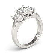 Luxury Princess Diamond Three Stone Ring in 10K/14K gold and platinum with certified lab-grown or natural diamonds