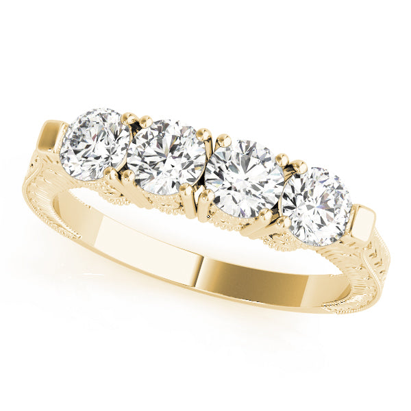 Prong Set Half Eternity Ring in 10K/14K gold and platinum with certified lab-grown or natural diamonds