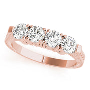 Prong Set Half Eternity Ring in Gold & Platinum