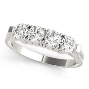 Prong Set Half Eternity Ring in Gold & Platinum