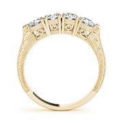 Prong Set Half Eternity Ring in Gold & Platinum