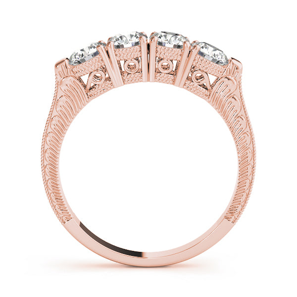 Prong Set Half Eternity Ring in Gold & Platinum