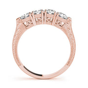 Prong Set Half Eternity Ring in Gold & Platinum