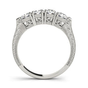Prong Set Half Eternity Ring in Gold & Platinum