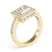 Noble Halo Princess Diamond Engagement Ring in 10K/14K gold and platinum with certified lab-grown or natural diamonds
