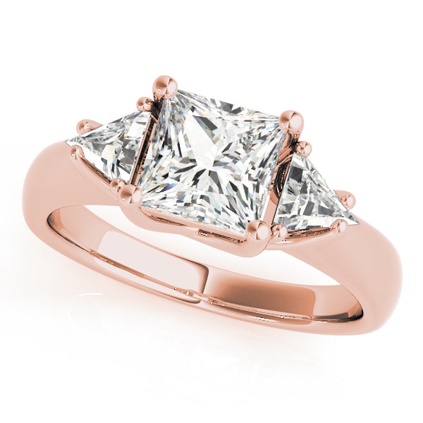 Timeless Princess Diamond Three Stone Ring in 10K/14K gold and platinum with certified lab-grown or natural diamonds