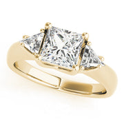 Timeless Princess Diamond Three Stone Ring in 10K/14K gold and platinum with certified lab-grown or natural diamonds
