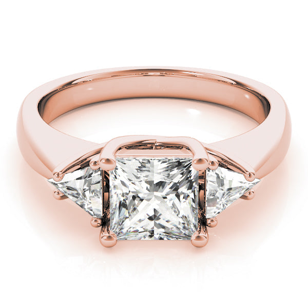 Timeless Princess Diamond Three Stone Ring in 10K/14K gold and platinum with certified lab-grown or natural diamonds