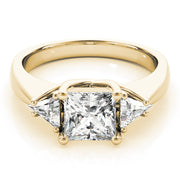 Timeless Princess Diamond Three Stone Ring in 10K/14K gold and platinum with certified lab-grown or natural diamonds